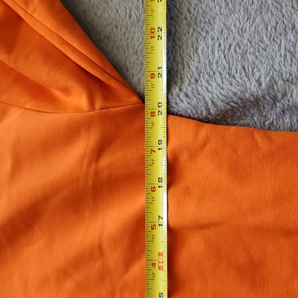 Orange sweatshirt 1/4 zip pullover Unisex Sz M running visible biking outdoors - Picture 6 of 9